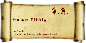 Hurban Mihály névjegykártya